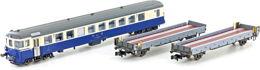 Remorque D'autorail BDt Et 2 Wagons Porte-autos, BLS - LEMKE Collection Lc96009 N 1160